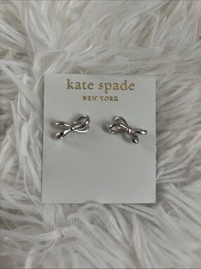 kate spade silver bow stud earrings